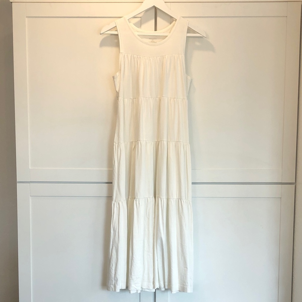 Summersalt 100% Pima Cotton White Luxe Tiered Maxi Dress Size Small